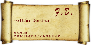 Foltán Dorina névjegykártya